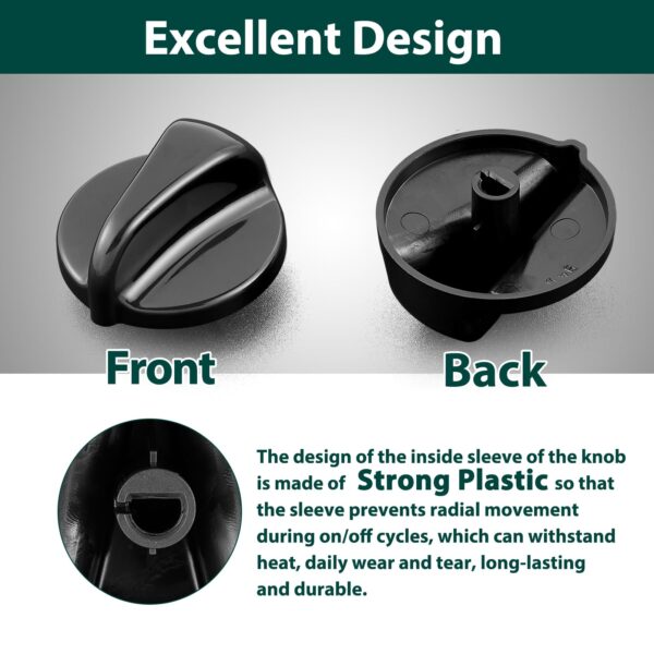WB03K10035 Stove Knobs Cooktop Replacement Parts for GE Range Cooktop Oven Knob Black Plastic GE Hotpoint General Electric Burner Control XL44 Stove Knob KIP 5963 183d5598 Stove Top Knobs 4 Pcs
