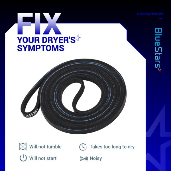 BlueStars 341241 Dryer Drum Belt Compatible with Whirlpool Kenmore Dryers - Image 7