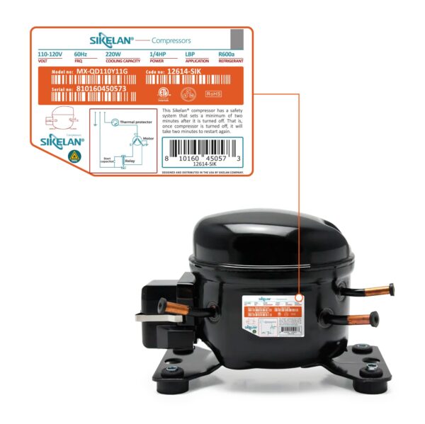 Sikelan Refrigerator Compressor 1/4 HP R600a – Quiet, Energy Efficient - Image 7