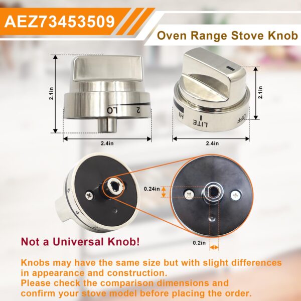 Azdele AEZ73453509 Stove knobs Replacements for Gas Range/Oven LRG3095ST LRG3091ST LRG3093ST LRG3035ST LDG3036ST,Replaces AEZ72909008 AP5669773 Knobs, 3 Ye-ars Warr-anty - Image 3
