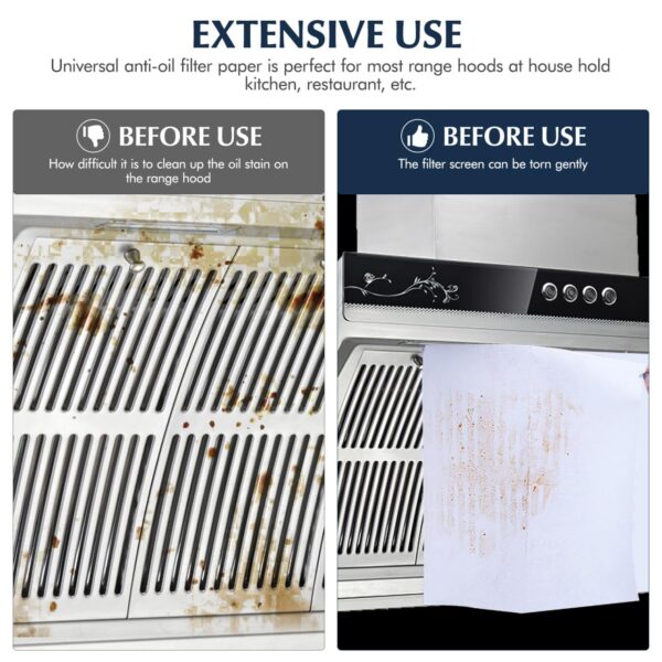 Range Hood Filters Sheets Nonwoven Fabric Grease Filter Replacement Anti Oil Filter Paper Oil Proof Sticker Anti Oil Papers for White 10m (1) - Image 5