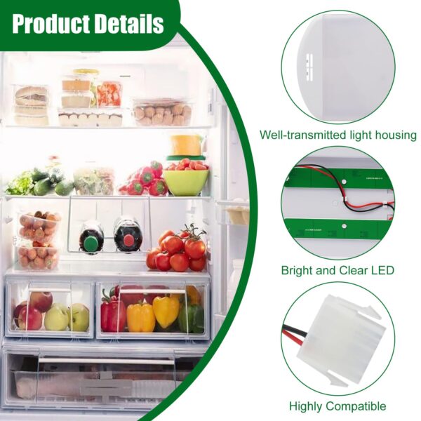 W11527432 Refrigerator Led Light Replacement Fit For Whirlpool Maytag Amana Fridge Light Module Replacement W11101384 W11333374 W11387579 W11042554 WRX735SDHZ02 WRX735SDHZ03 Light - Image 2