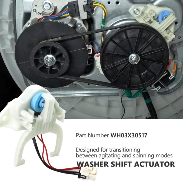 WH03X30517 Washer Shift Actuator & Drive Belt & Clutch & Spring Set 4PCS - Image 3