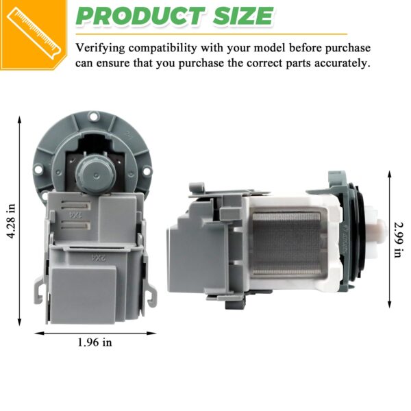 New DC31-00054D PX3516-01 DC31-00187A Washer Drain Pump Motor by Techecook - Replacement for Samsung Washing Machine - Replaces px3516-01 DC31-00178D DC97-20621A 2754406 AP5583541 PS4204640 EAP4204640