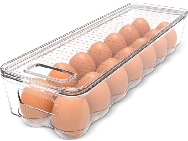 Utopia Home Egg Holder for Fridge, Stackable Egg Container, 1 Pack, Clear