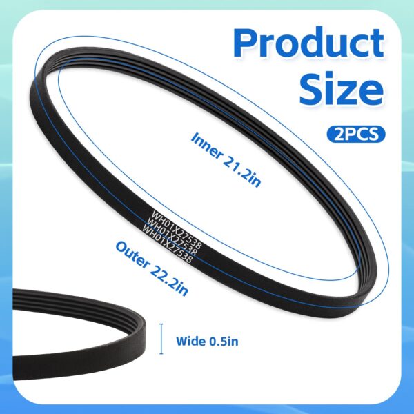 NBPLUS WH01X27538 Washer Drive Belt for GE/Hotpoint Washing Machines - Image 3