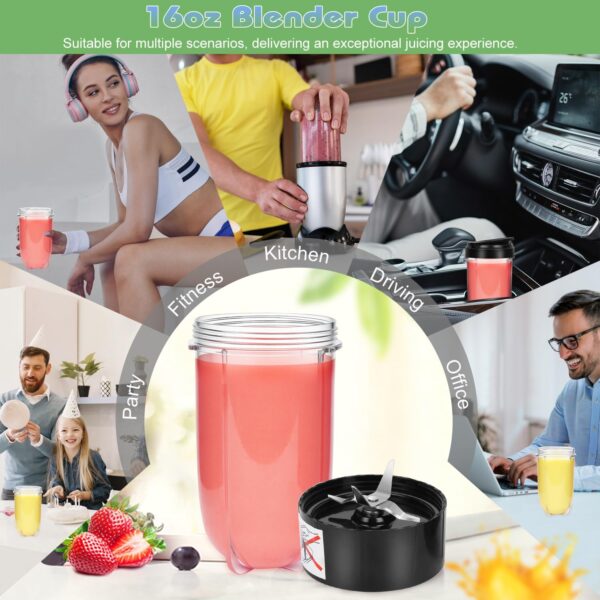 Replacement Parts Set: 16oz Cup+Blade for Magic Bullet MB1001 - Image 3