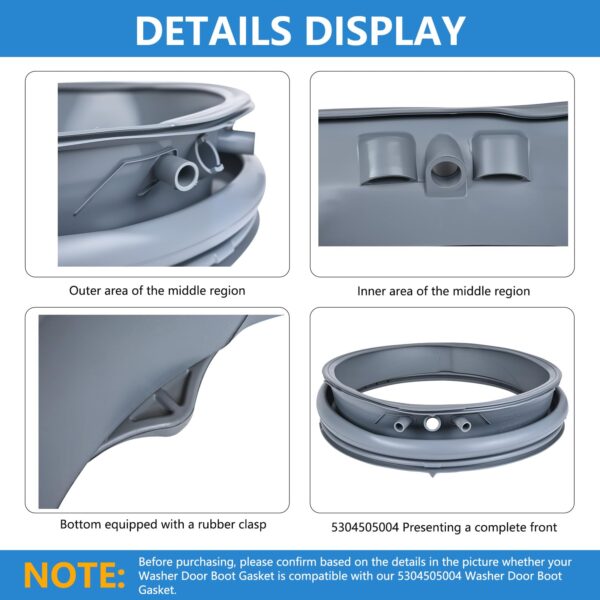 5304505004 for Electrolux Washer Door Boot Seal Replacement EFLS617STT0 - Image 3