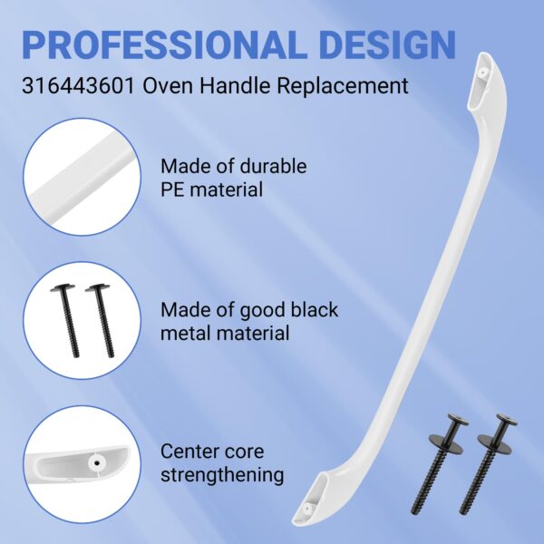 MIFLUS 316443601 Oven Door Handle with 2 * 316433300 Range Handle Screws - Image 5