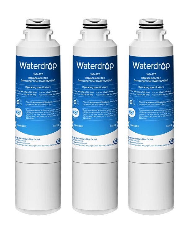 Waterdrop WD-F27 Replacement for Samsung® HAF-CIN/EXP Water Filter, 3 Pack - Image 2
