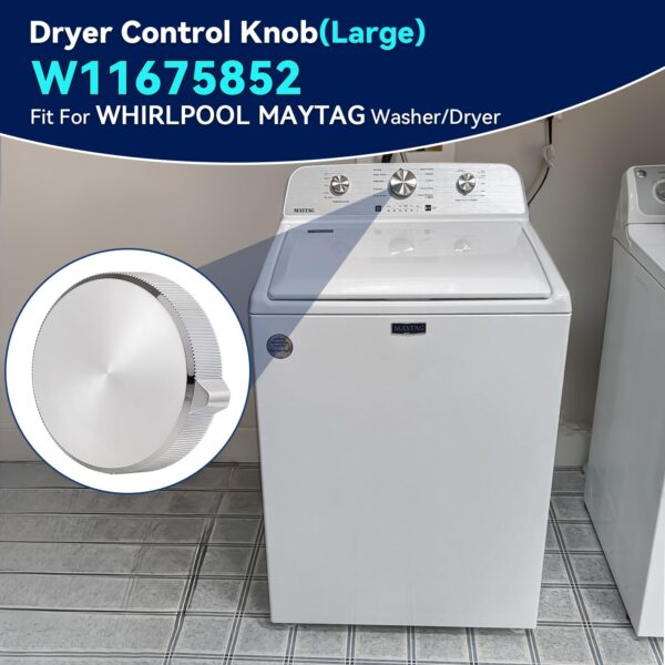 W11675852 Dryer Knob Replacement for Maytag, Large Dryer Control Knob Replacement Parts for Maytag Washer Dryer Timer Knob, Replaces W11328381