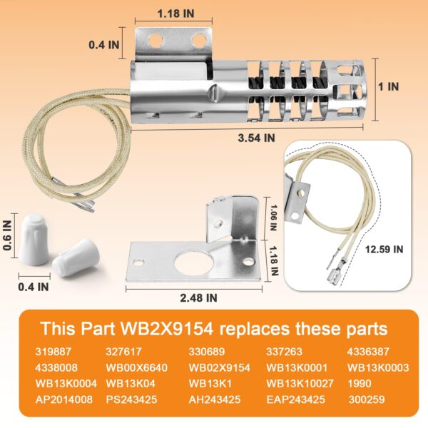 Upgraded WB2X9154 Gas Range Oven Igniter- Compatible with GE WB13K10027 WB13K3 PS243425 GR403 4342528 AP2014008 (120V,2.5-3.0 A) by Cenipar - Image 3