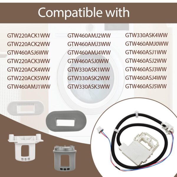 290D3070P002 Washer Lid Lock Switch Washing Machine Lock Assembly Compatible with Ge Washer ETW485ASW0WB GTW325ASW0WW GTW385ASW0WS GTW485ASW0WB - Image 3
