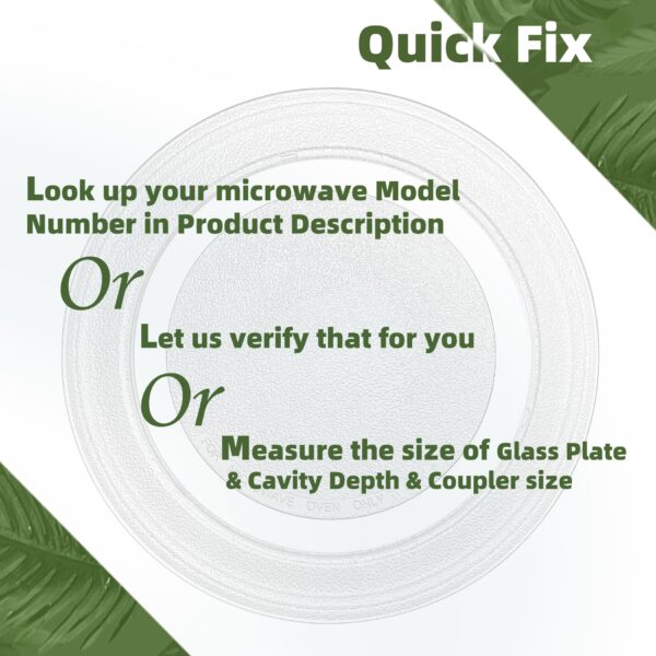 Gemroom 9.6" Microwave Turntable Plate Compatible with GE WB49X10134, 9 5/8 inch Replacement Microwave Glass Plate for LG 3390W1A035A 3390W1A035C and WPW10315165 Whirlpool Microwave Glass Tray - Image 5