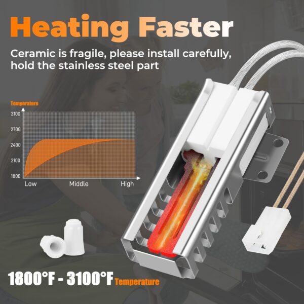 W10918546 Oven Igniter for Whirl-pool A-mana E-state Ro-per May-tag M.agic-Chef I-kea (SF1/2/3, TGP, VSF, WFG, YSF, AGG, AGR, FGP) Gas Range W10918546 98005652 3186491 W10140611 by NISHCON - Image 7