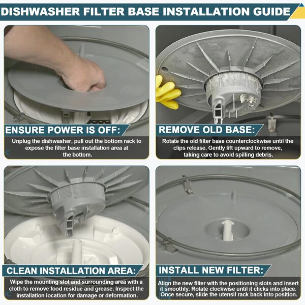 5304506533 Dishwasher Filter Base Compatible With Frigidaire Dishwasher - Image 7
