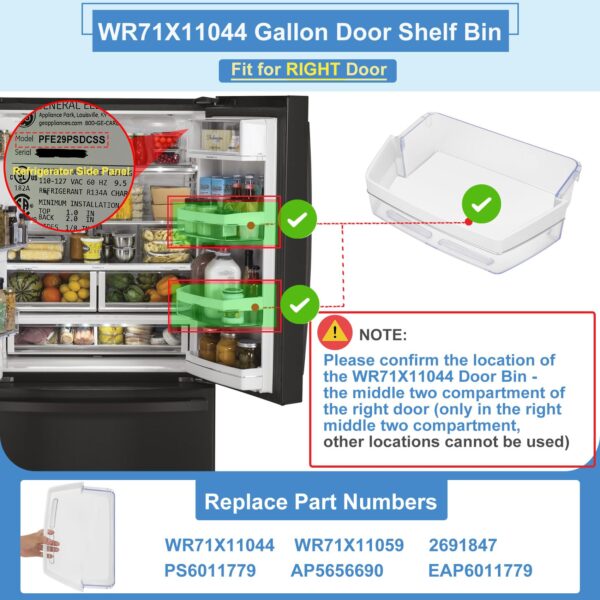 WR71X11044 WR71X11059 Refrigerator Door Bin for GE Refrigerator Door Shelf - Image 5
