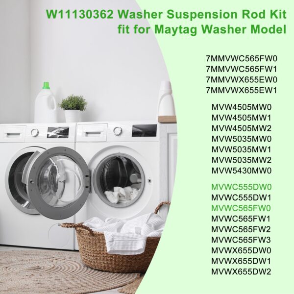 Washer Suspension Rod Kit (Spring Rod Kit) Fit for Maytag Bravos MCT Washers - Image 3