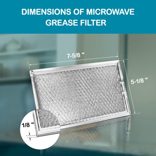 [2 Pack] WB06X10309 Microwave Grease Filter Replacement 7.62" x 5.12" – Fits GE Stove WB06X10359, Hotpoint, Kenmore & LG Microwaves – Aluminum Mesh Vent Filters for Over-the-Range Ovens - Image 6