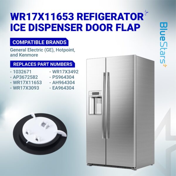 WR17X11653 Refrigerator Ice Dispenser Door Flap by BlueStars - Image 6