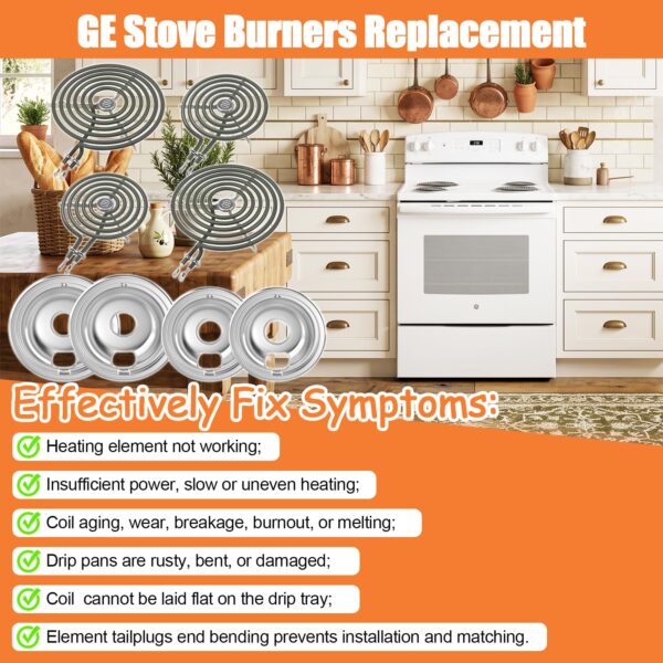 Upgraded GE Drip Pans And WB30M1 WB30M2 GE Stove Burner Replacement Element - Image 3