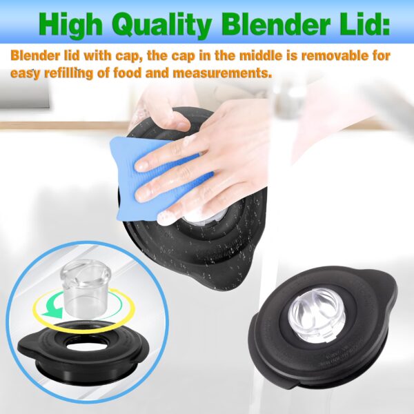 Oster Blender Covers and Lids Replacement Parts for Pro 1200/Osterizer Classic Series - 6 Cup Blender Safety Glass Jar Cover Compatible with Jars 124461-000-000/178891-000-000 and BLSTMB-CBG/CBF/BBG - Image 6