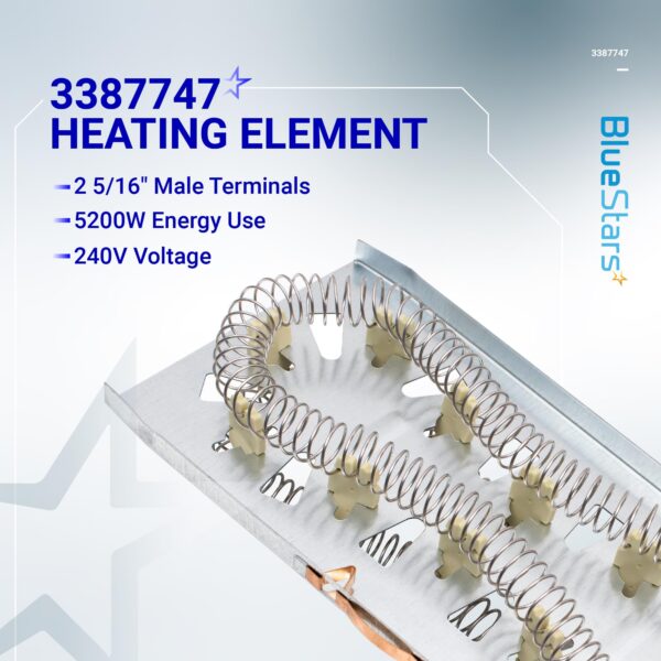 BlueStars 2 Packs 3387747 W11344457 Dryer Heating Element – Compatible with Whirlpool Kenmore Maytag KitchenAid Dryers – Replaces WP3387747 PS11741416 AP6008281 W11045584 80003 MEDC700VW0 GEW9200lW1 - Image 7