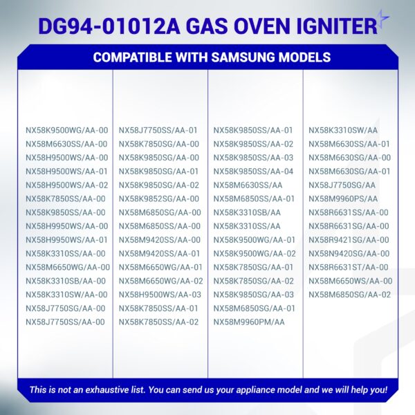 [Upgraded] BlueStars DG94-01012A Gas Oven Igniter for Samsung Oven Range - Image 7