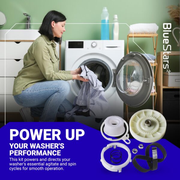 [Upgraded] BlueStars W10721967 Washer Pulley Clutch Kit & W10006384 Belt - Image 7