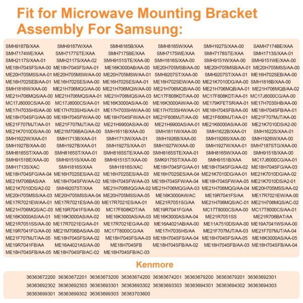 DE70-00561A DE92-90505N Microwave Mounting Kit - Fits for Samsung Installation Hardware Kit Replace DE70-00378A Microwave Mounting Bracket Assembly (DE70-00561A Microwave bracket Kit) - Image 7