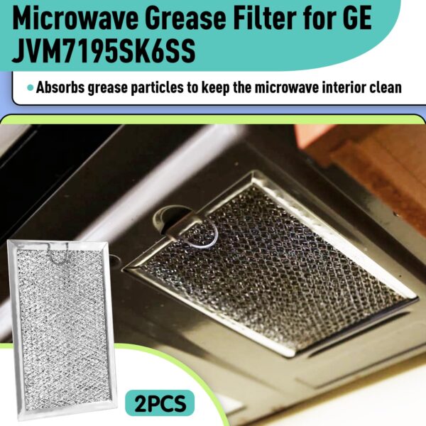 2PCS Microwave Grease Filter Set Compatible with GE JVM7195SK6SS - Image 3