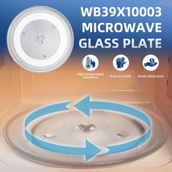 12.5" Microwave Glass Plate Replacement Fit GE Frigidaire Kenmore Hotpoint Samsung-12 1/2" Microwave Glass Turntable Tray Replaces WB39X10003 WB39X10002 WB49X10002 WB49X10069 - Image 6