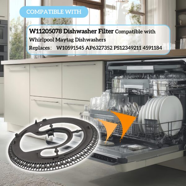 W11205078 Dishwasher Pump Filter Replacement For Whirlpool Dishwashers - Image 6