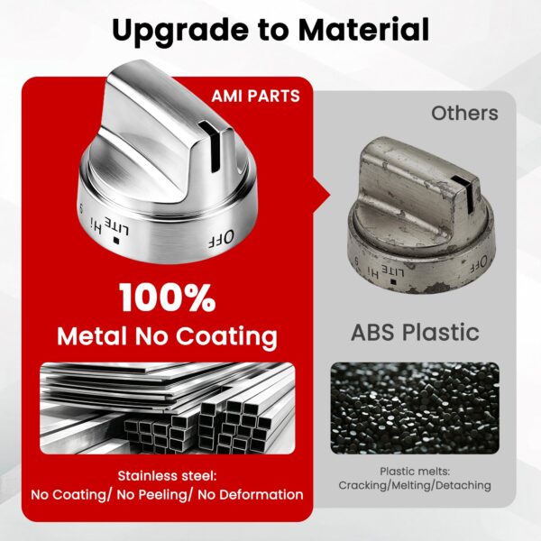 AMI PARTS Stainless Steel WB03X24818 Stove Knob Replacement for GE - Image 5