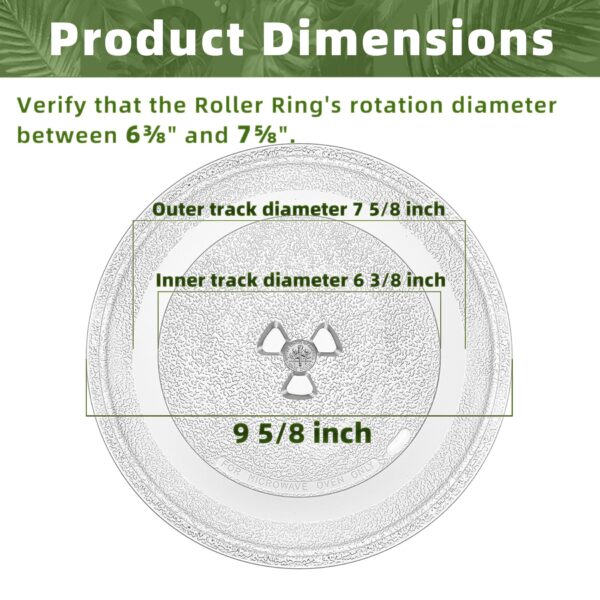 Smallest 9.6 Inch Microwave Plate Replacement Compatible With Panasonic Microwave Glass Plate F06016D00XN, 9.6" Microwave Plate Replacement for Nostalgia 0.7 cu.ft. 700W small retro microwaves - Image 5