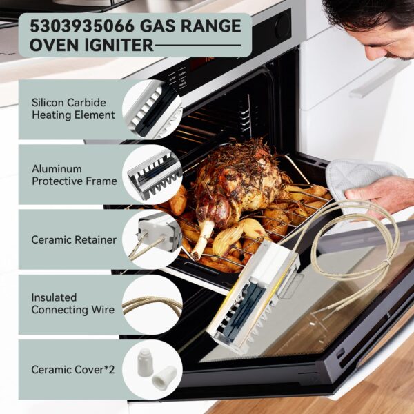 5303935066 Gas Range Oven Igniter for Frigidaire, Kenmore, 3203706 AP205013 - Image 2