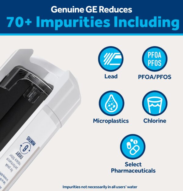 GE XWFE™ Refrigerator Water Filter, Genuine Filter, Guaranteed Fit, 2-pack - Image 3