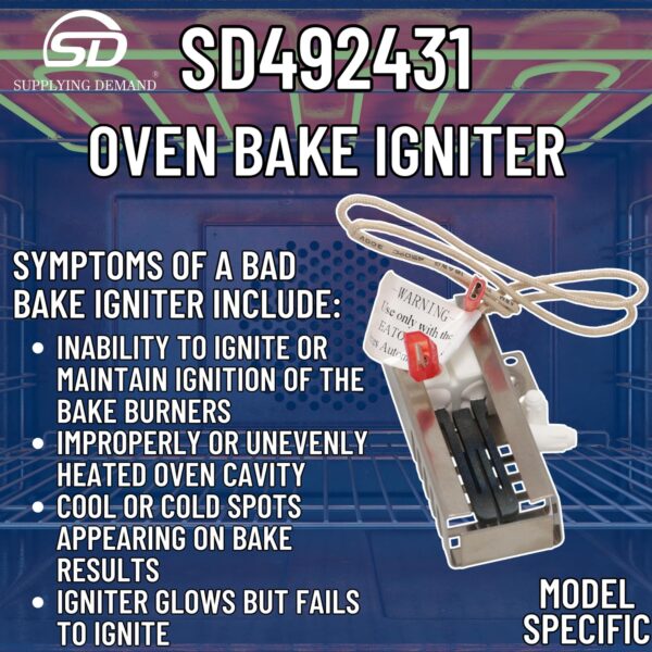 Supplying Demand 00492431 00487383 Gas Range Igniter Replacement Model Specific Not Universal - Image 3