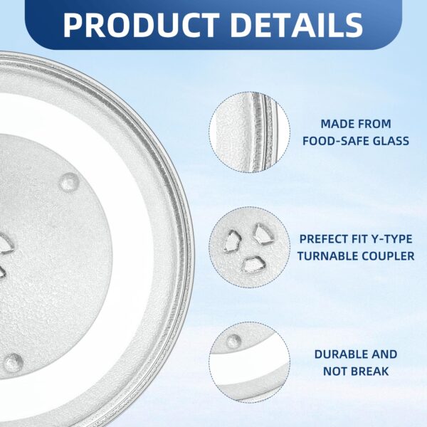 12.5" Microwave Glass Plate Replacement Fit GE Frigidaire Kenmore Hotpoint Samsung-12 1/2" Microwave Glass Turntable Tray Replaces WB39X10003 WB39X10002 WB49X10002 WB49X10069 - Image 5