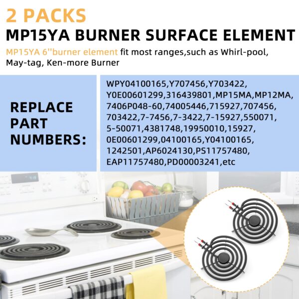 2 Pack MP15YA Electric Range Burner Element Unit 6" Replacement - Image 7