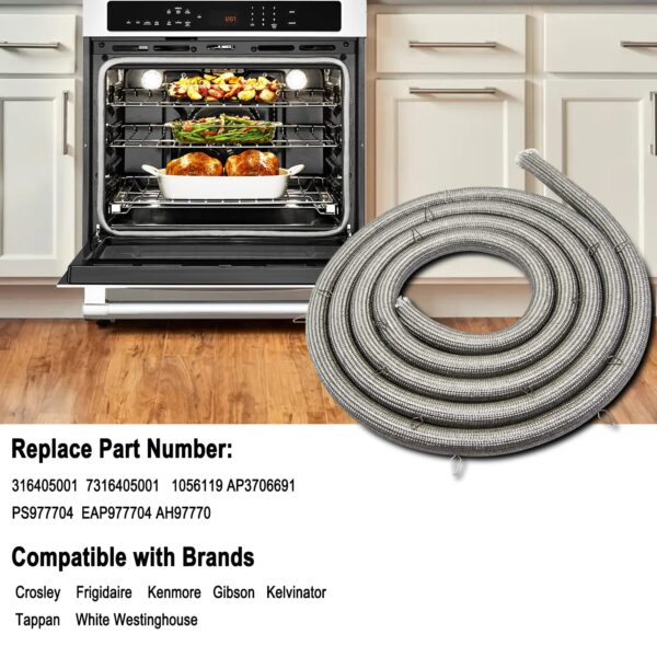 316405000 Range Oven Door Gasket Replaces 316405001 7316405001 - Image 5