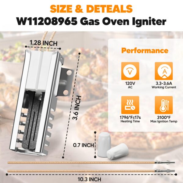 W11208965 Gas Range Oven Igniter Fit for Whirlpool Amana Crosley Gas Stove - Image 6