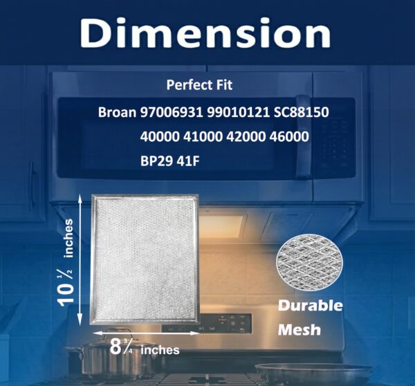 Amazinpure 4X Range Hood Vent Filter 10.5" x 8.75" for Broan 97006931 BP29 - Image 3