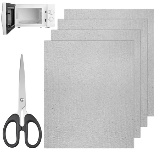 4 PCS Waveguide Cover Replacement, 150mm X 120mm Waveguide Cover Mica Plates Sheets with Scissor, Microwave Waveguides Covers Cutting According to The Required Size for Microwave Oven Repairing Part - Image 3