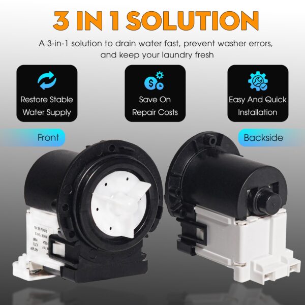 WM8100HVA Washer Drain Pump for LG WM8000HVA WM8000HWA WM8100HWA Washer - Image 6