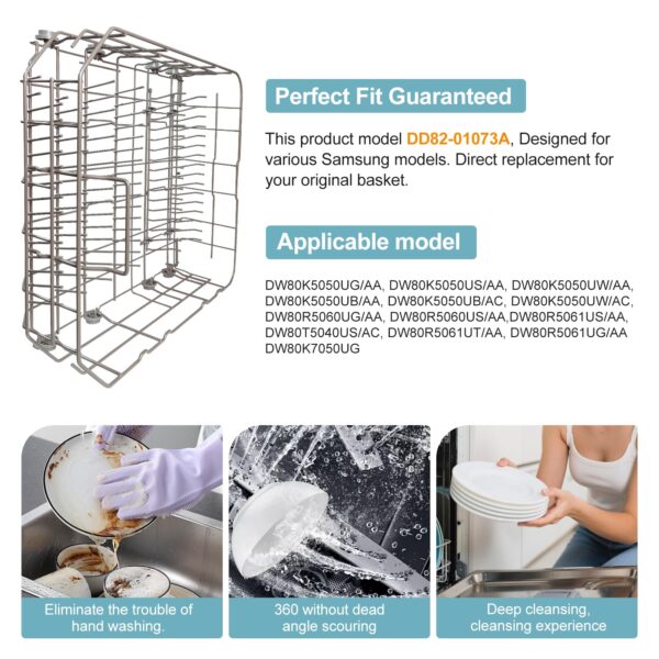 【2026 UPGRADED】DD82-01073A Lower Rack Assembly Replacement Parts Fit for Samsung Dishwasher Dishrack DW80R5061,DW80R5060,DW80K7050UG,DW80K5050US Series - Image 2