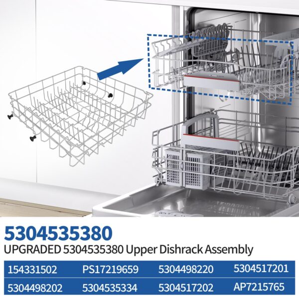5304535380 Replacement Upper Dishwasher Rack for Frigidaire Kenmore Crosley - Image 5
