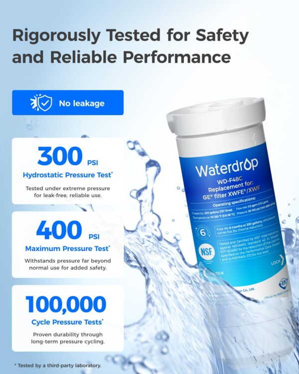 Waterdrop XWFE® Water Filter, Replacement for GE® XWFE®, Built-in Chip