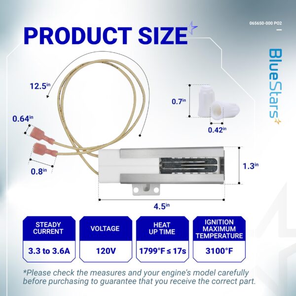 BlueStars 2-Pack PB040001 065650-000 Range Oven Igniter for Viking Ranges - Image 4
