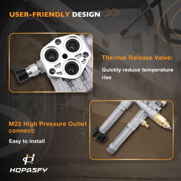 AR42940 Pressure Washer Pump Head Aluminum, Fit for SRMW2.2g26/RMW 2.2g24 - Image 4